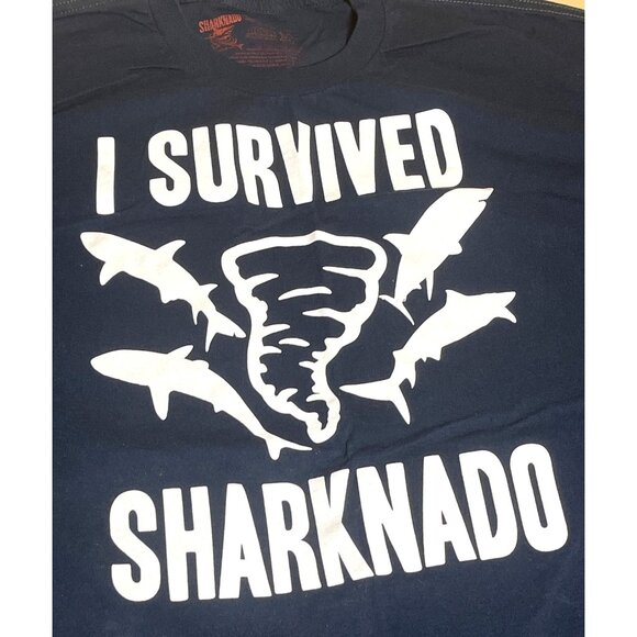 Riddle Junction Other - Sharknado Adult 2X Cotton T-Shirt Navy Cult Shark Film Funny Comedy Horror NWOT